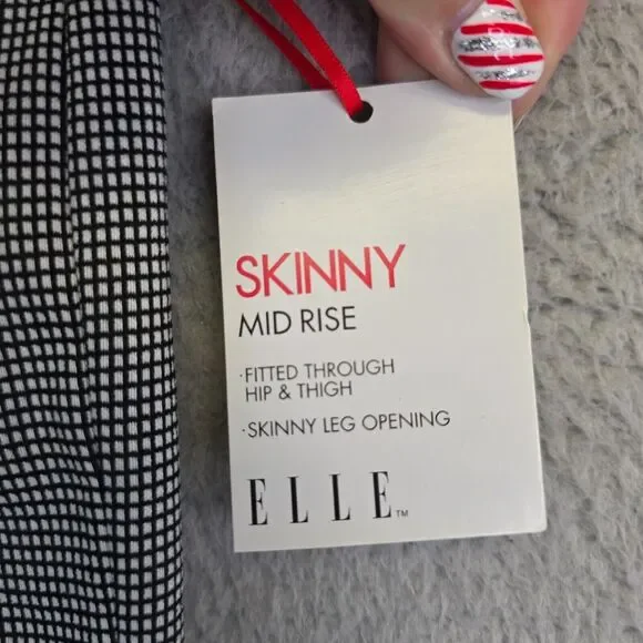 Elle Dress Pants Womens XS Long Skinny Pull On Mid Rise Work Preppy Academia - Picture 10 of 15